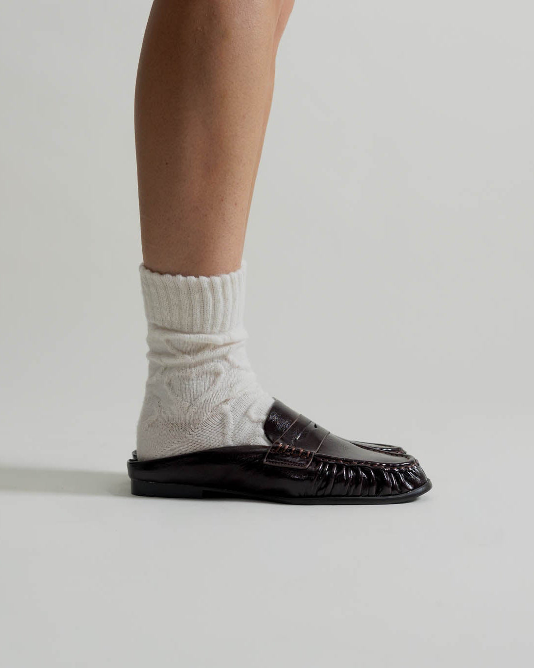 Mules mocassins froncées Marron - Milo