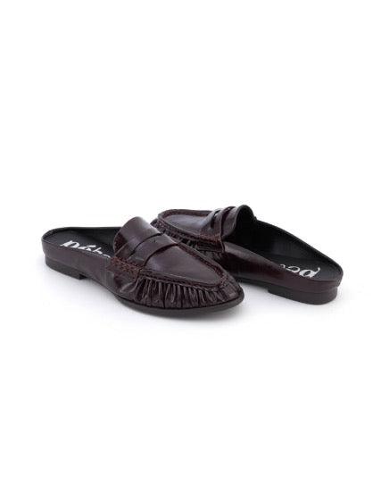 Mules mocassins froncées Marron - Milo