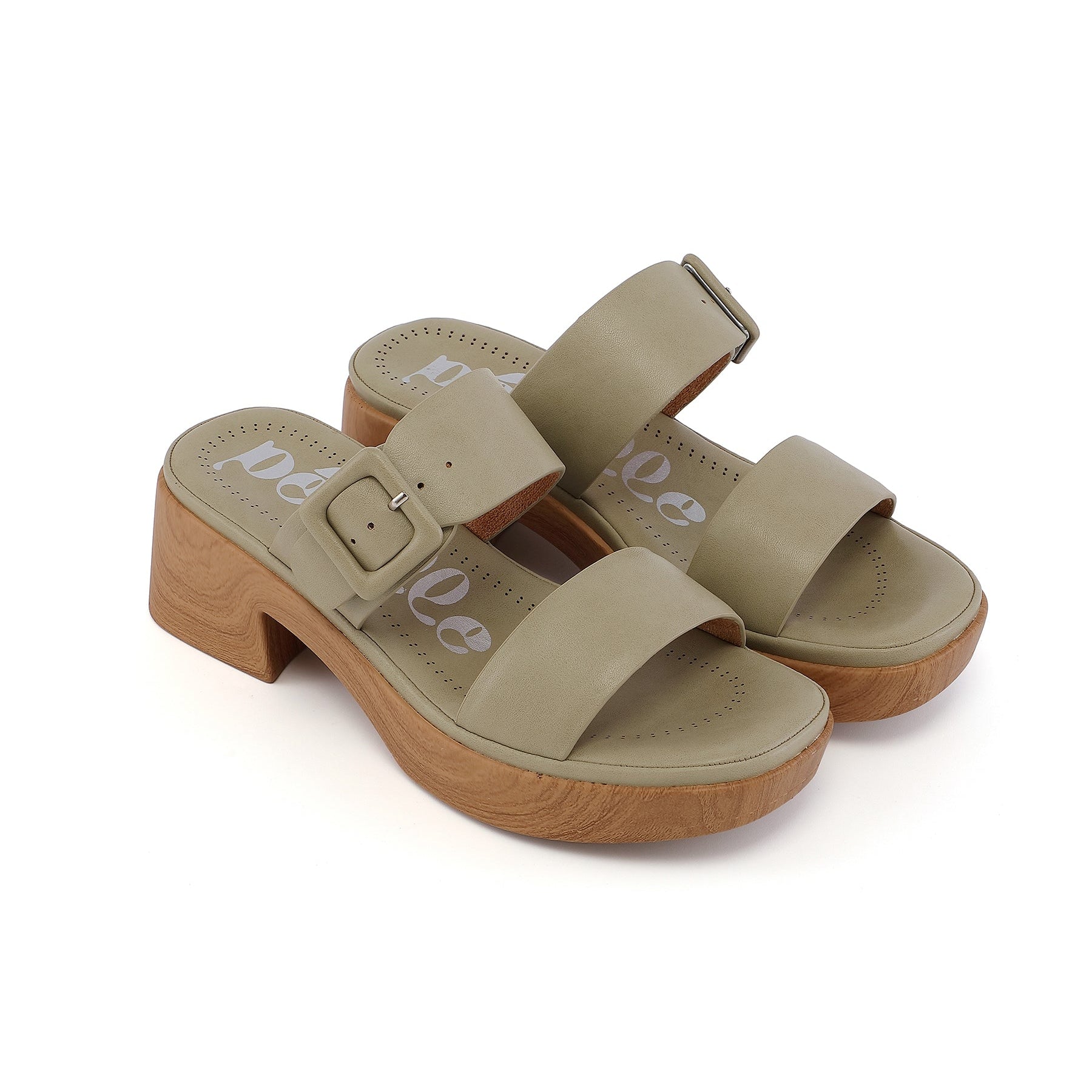 Mules esprit sabots vert sauge – Isa