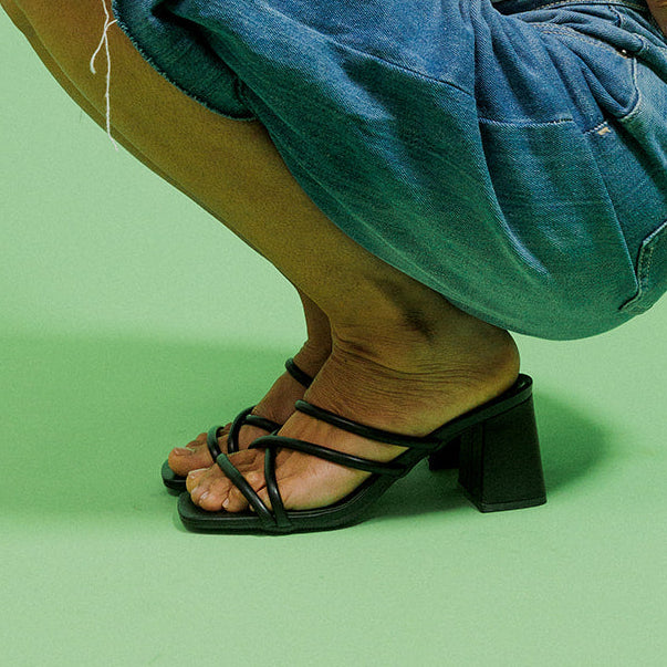 Mules à talons noires - Sara